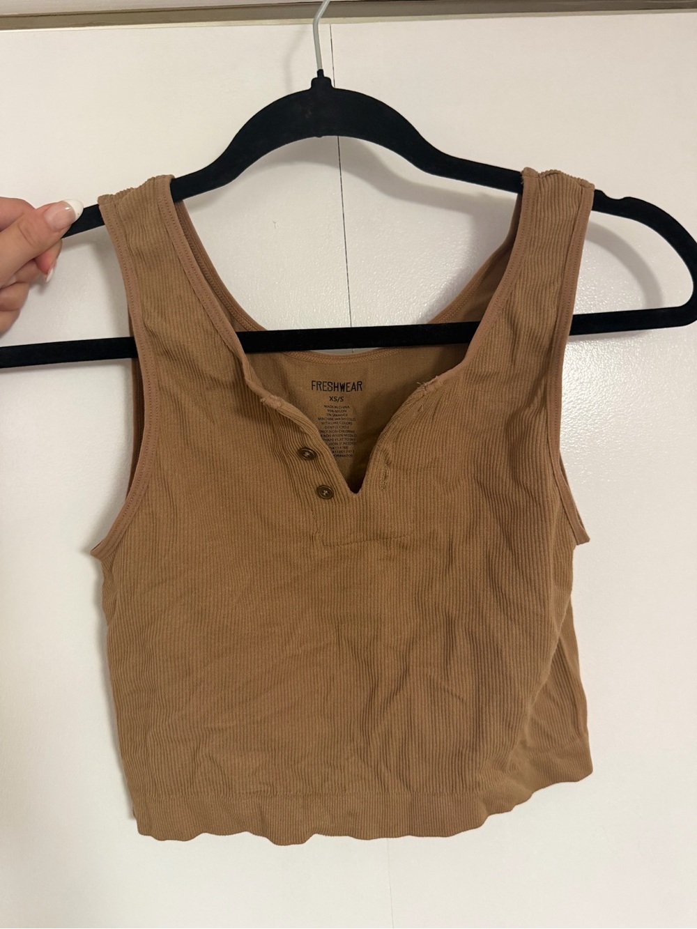 Women's Ribbed Tank Top in Brown